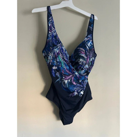 Seekers Essentials Australia One Piece Swimsuit Plus Sz 20 Tropical NWT - Picture 1 of 6
